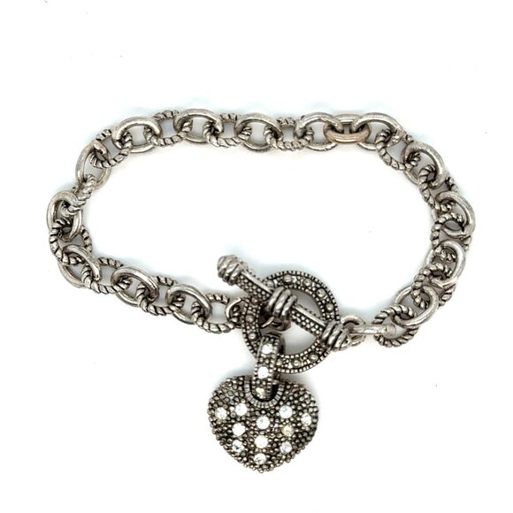 Cz Toggle Heart Bracelet - Picture 1 of 5